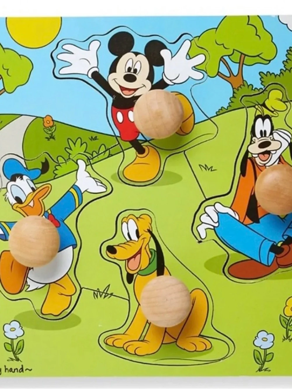 Melissa & Doug Disney Wooden Peg Puzzle in Green, Blue and Yellow